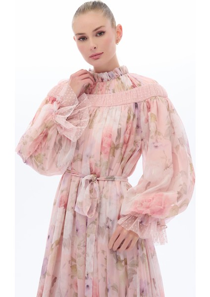 Çiçek Desenli Etnik Elbise Pembe fiyatları
