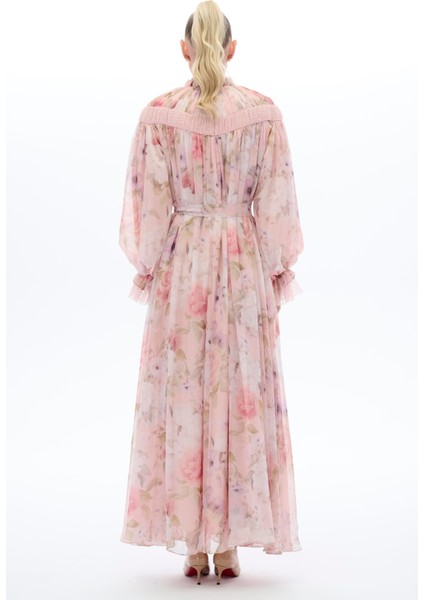 Çiçek Desenli Etnik Elbise Pembe fırsatları