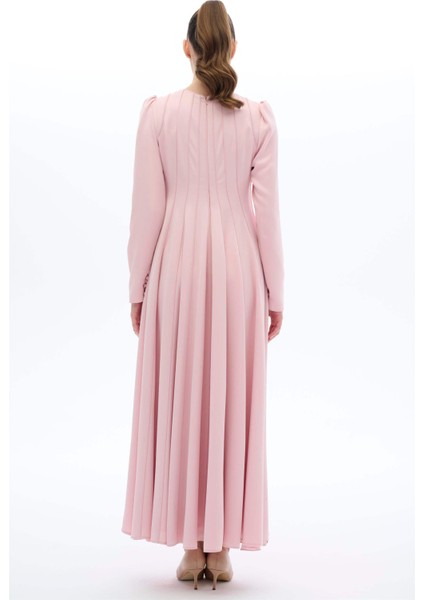 ŞERİT BİYELİ ELBİSE Pembe fırsatları