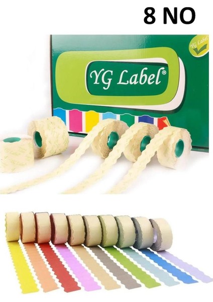 42 Rulo (1 Kutu ) 8 No Renkli Meto Etiketi 42X1500 Lük Bej