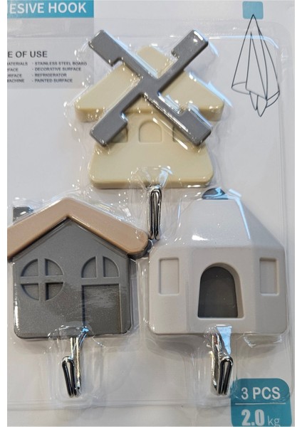 Ev Şeklinde Yapışkanlı Kanca Askı modelleri