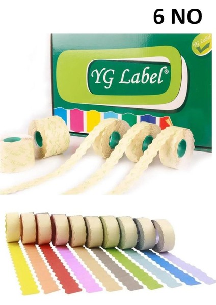 42 Rulo (1 Kutu ) 6 No Renkli Meto Etiketi 42X1500 Lük Fıstık Yeşili