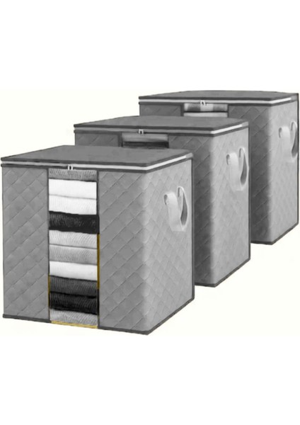 3 Adet Pencereli Gri Yastık Yorgan Kazak Hurcu 48 x 38 x 35 fiyatları