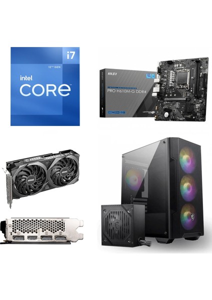 Intel Core I7-12700F 64GB 1 Tb SSD + 1tb HDD RTX4060 8g Freedos Powered By Msı KL-159