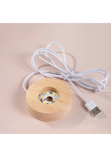 Ahşap Altlıklı Usb'li Gece Lambası