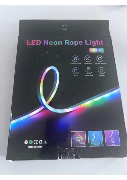 Sese Duyarlı Kumandalı Neon Şerit Hortum LED USB ve App Uyumlu 3 Metre