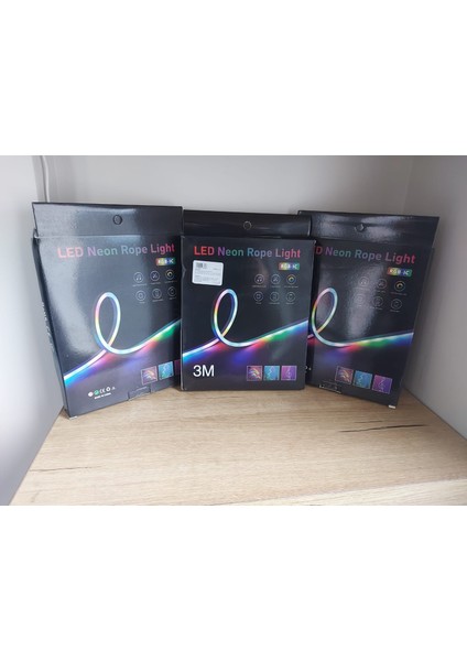 Sese Duyarlı Kumandalı Neon Şerit Hortum LED USB ve App Uyumlu 3 Metre