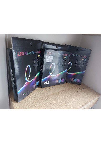 Sese Duyarlı Kumandalı Neon Şerit Hortum LED USB ve App Uyumlu 3 Metre