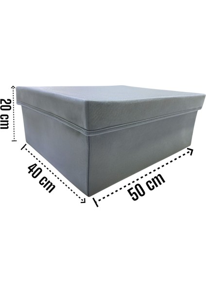 3 Adet Kapaklı Dolap Içi Düzenleyici Kutu Çok Amaçlı Saklama Kutusu x xlarge 50 x 40 x 20 cm