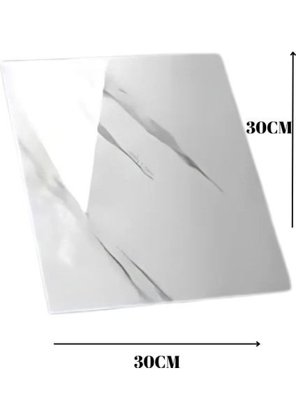 10 Adet Beyaz Mermer Desenli Alüminyum Plastik Duvar Sticker Pratik Çözüm (30 x 30 cm ) fiyatları