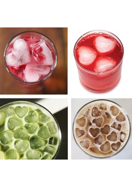 Kalp Çikolata ve Buz Kalıbı - 15 Hazneli, Pratik, Esnek Yapılı ve Çok Yönlü - Kalp Tasarımlı Buz Küpü Kalıbı (Soft Pembe)