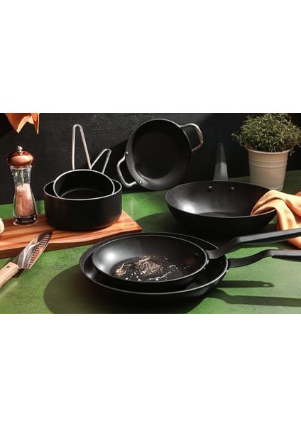 Simola Siyah Wok Tava 28CM