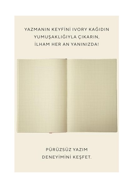 Esnek Kapak Defter B5 Krem 128 Yp. Kareli