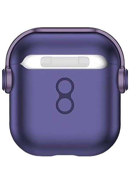 Labs Airpods 1 2 Djpods Sert Malzemeli Kilitli Kapak Askı Aparatlı Airpods 1 2 Uyumlu Kılıf (Mor - Mor)