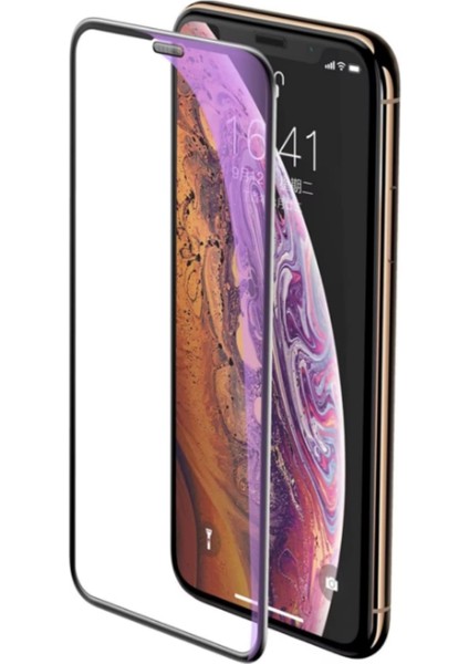 Esd Anti-Statik Temperli Cam Tam Kaplayan Mazgallı Izgaralı Apple iPhone 7-8 Siyah Için Ekran Koruyu