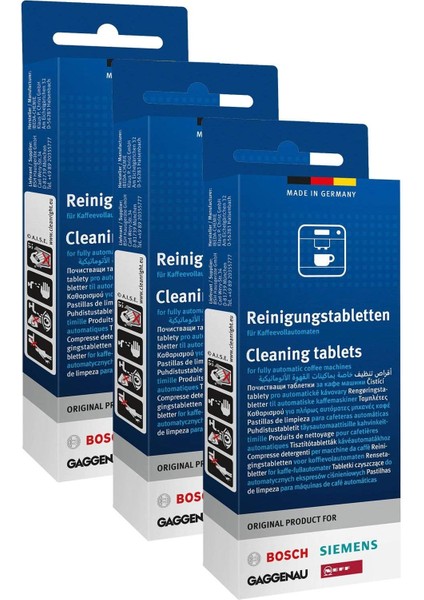 3 x 10 Temizleme Tableti Siemens Temizleme Tabletleri Kahve Makinesi 310575 00310575 311769 00311769 TZ8001 TCZ8001 TCZ6001 TZ60001 Clean Protect