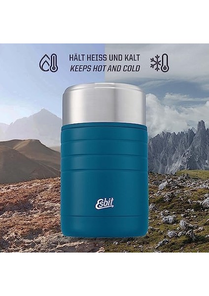 Majoris Termos Kap, Yemek Için, Sıcak Tutma Kabı, 800 Ml, Kutup Mavisi, Sıcak Ve Soğuk Yemekler Için Paslanmaz Çelik