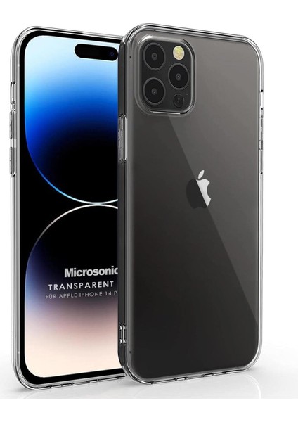 Apple iPhone 14 Pro Için Kılıf Transparent Soft Beyaz [Apple iPhone 14 Pro ile Uyumlu Kılıf - Şeffaf]