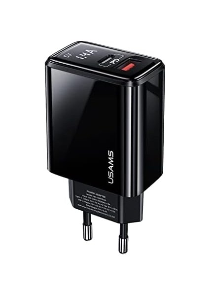US-CC133 T40 20W Qc3.0+Pd Type-C+Usb Dijital Göstergeli Hızlı Şarj Başlığı