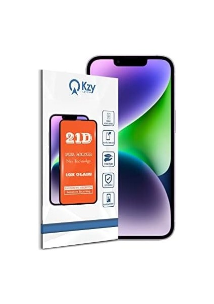 Iletişim Apple iPhone 14 Tam Kaplayan 21D Temperli Ekran Koruyucu Cam