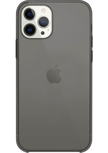 Apple iPhone 13 Pro Uyumlu Hardtop Basic Sert Kapak Kılıf (Şeffaf Siyah)