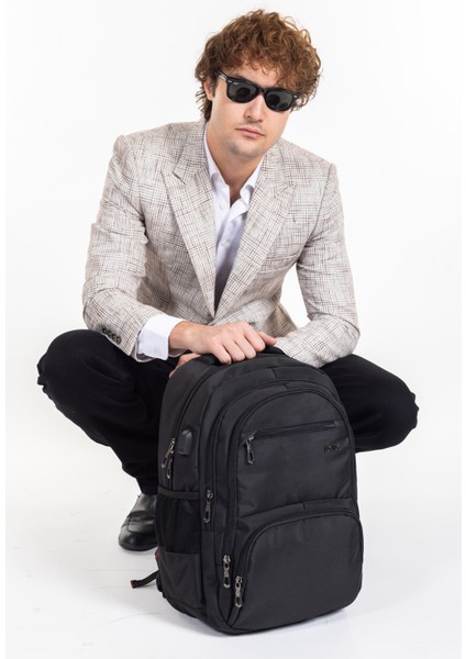 -04 Sırt Çanta USB Type-C Girişli, Ortopedik Sırt Destekli Laptop Çantası %100 Yerli Üretim indirimleri