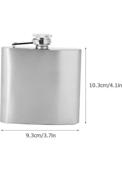 5 Oz 150 cc Cep Tipi Vidalı Kapak Çelik Konyak Viski Içki Matarası(Hunili)