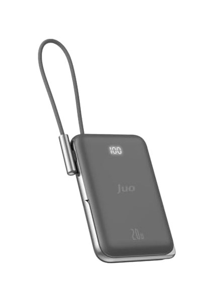 Magsafe Powerbank 10000MAH Standlı 20W Dahili Type-C Kablolu Taşınabilir Hızlı Şarj Cihazı Siyah