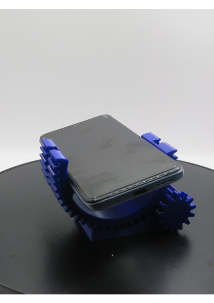 Dişli Mekanizmalı Telefon Standı – Ayarlanabilir 3D Baskı Masaüstü Tutucu | Modern Tasarım