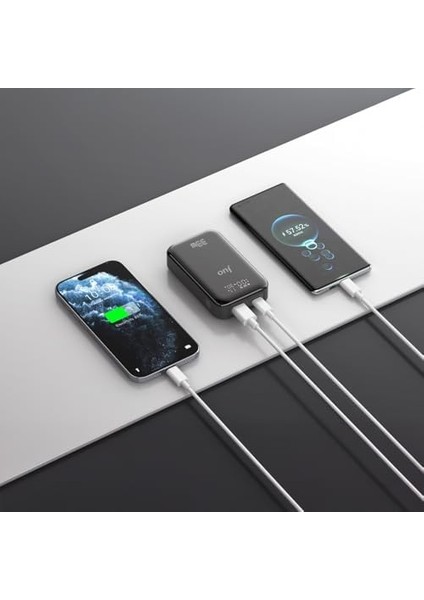 10000MAH 33W LED Watt Amper Göstergeli Usb-A + Type-C Powerbank Taşınabilir Hızlı Şarj Cihazı