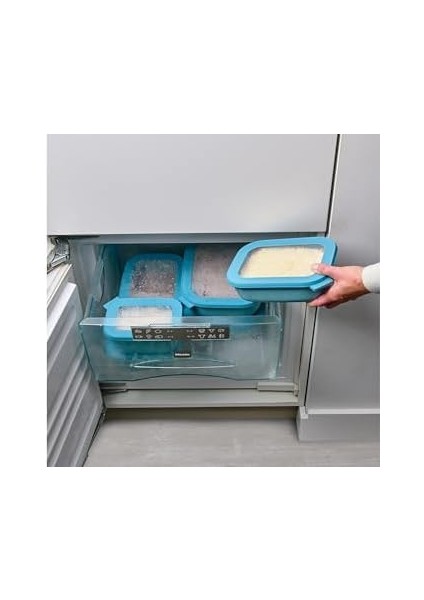 - Multi Bowl Cirqula Rectangular - Kapaklı Saklama Kabı - Buzdolabı Için Hava Geçirmez Saklama Kutusu ve Mikrodalga Fırın Kabı Olarak Uygundur - 500 ml - Nordic Sage