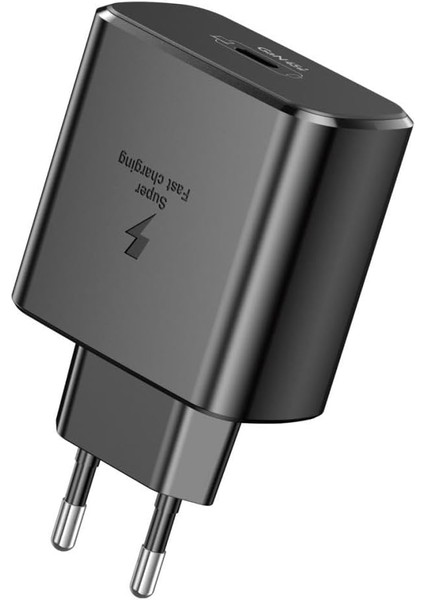EU62 Gan 45W Pd Type-C Girişli Hızlı Şarj Adaptörü - Siyah