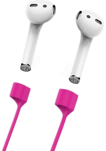 Boyun Askı Ipi Tutucu Silikon Ip Basic Koyu Pembe Apple Airpods 1 2 Airpods 3 Airpods Pro ile Uyumlu Ürün