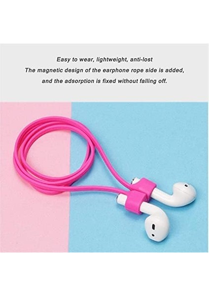 Boyun Askı Ipi Tutucu Silikon Ip Basic Koyu Pembe Apple Airpods 1 2 Airpods 3 Airpods Pro ile Uyumlu Ürün