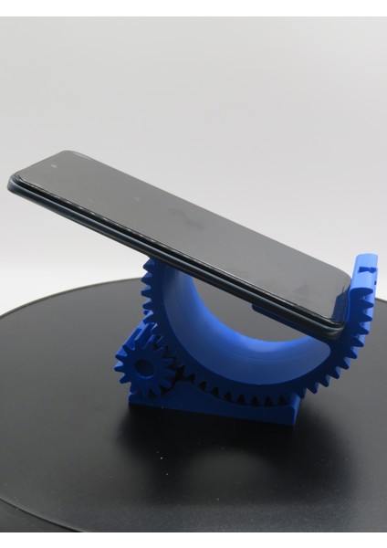 Dişli Mekanizmalı Telefon Standı – Ayarlanabilir 3D Baskı Masaüstü Tutucu | Modern Tasarım
