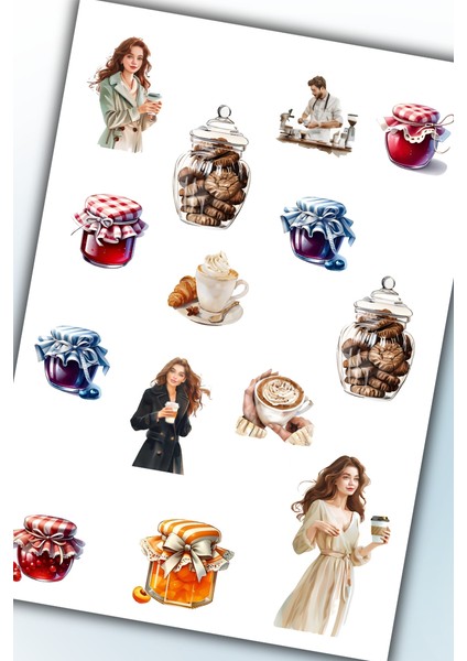 Vintage ,retro Planlayıcı Sticker Seti Planner Ajanda Bullet Journal Için Uygun Etiket modelleri