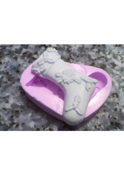 Çiçek Süslü 5cm Çorap Patik Silikon Kalıp K-187
