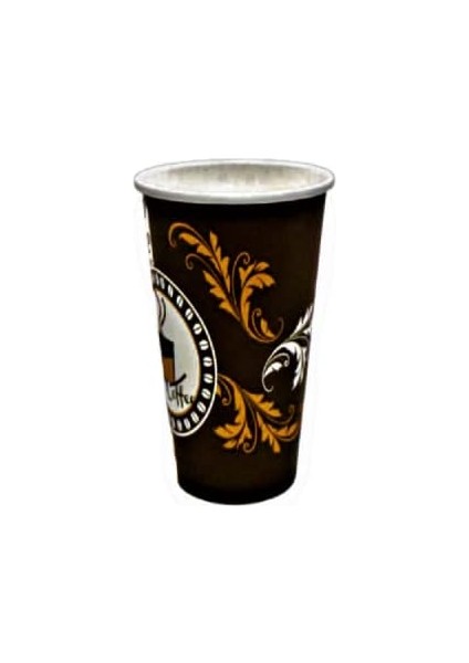 Excodi Cup - 12 Oz Siyah Kapaklı Karton Bardak - 300 ml - 100 Adet Kaliteli Kahve Bardağı, Sızdırmaz, El Yakmaz - Bej (Americano, Latte, Capuccino)