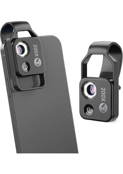 Için Mikroskop 200X Üniversal Klipsli Cep Mikroskobu Hd Optik Lens ve iPhone Android Telefon Için Büyüteçli Dijital Mikroskop Yetişkinler ve Çocuklar Için LED Aydınlatmalı Cpl Lens