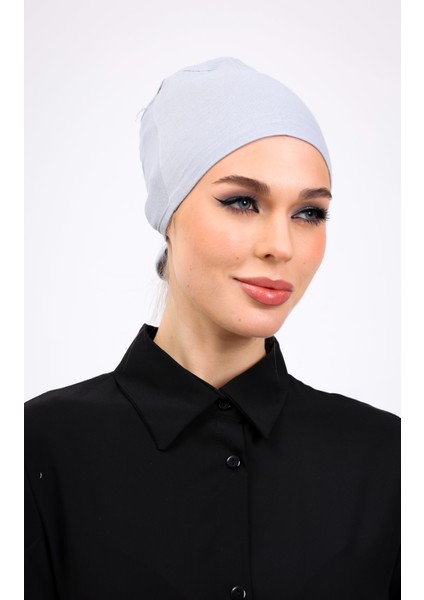 Kaymayan Açık Gri Bone Silikonlu Kaymaz Dikişsiz Kadın Tesettür Bağlamalı fırsatları