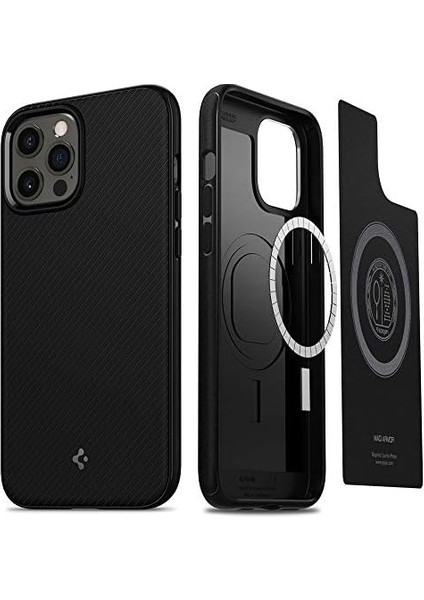 Apple iPhone 12 / Apple iPhone 12 Pro Kılıf Mag Armor Magfit Magsafe Özellikli Matte Black - ACS01865