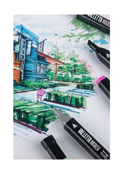 Moringa 36'lı Çift Taraflı Art Marker Keçeli Kalem Seti Çantalı Vltmarker