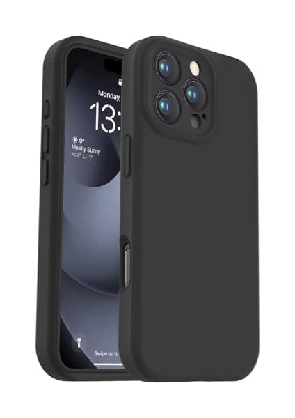 Apple iPhone 16 Pro ile Uyumlu, Kamera Korumalı Kılıf, Lens ve Ultra Güçlü Koruma Kılıf (Siyah)