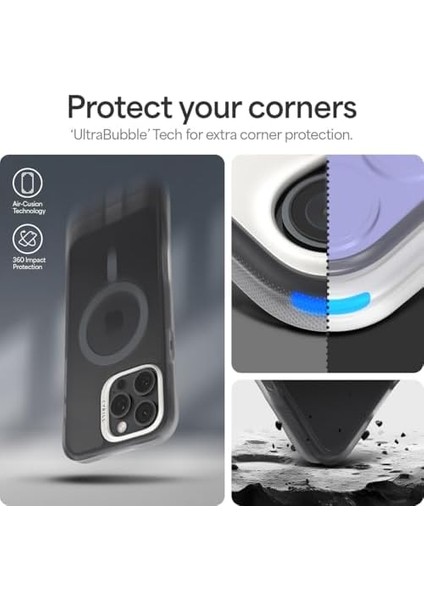 Ciel By Cyrill Apple iPhone 16 Pro Kılıf Ultra Sheer Mag Magsafe Özellikli Space Gray - ACS08252