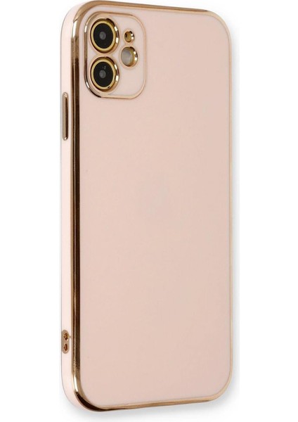 Apple iPhone 12 Için Kılıf Olive Plated Pembe [Apple iPhone 12 ile Uyumlu Kılıf - Pembe]