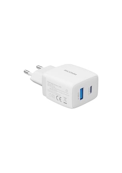 25W Gan Usb-C + Usb-A Şarj Aleti Pps Pd Iphone, Ipad, Samsung, Xiaomi Uyumlu Hızlı Şarj Cihazı + 2 Metre Type-C 60W Şarj Kablosu