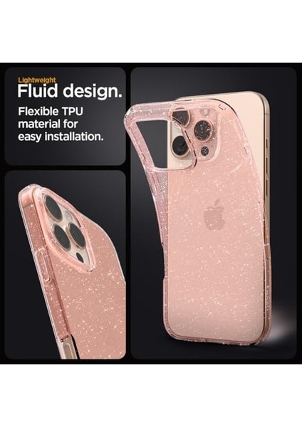 Apple iPhone 16 Pro Kılıf Liquid Crystal Glitter Rose Quartz - ACS08114