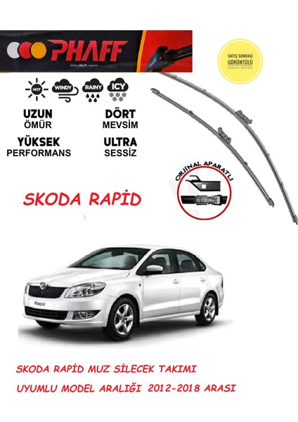 Skoda Rapid Ön Muz Silecektakımı 2016 Model Araca Özel Aparat