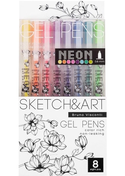 Uniwrite Neon 0.8mm 8 Renk Jel Kalem