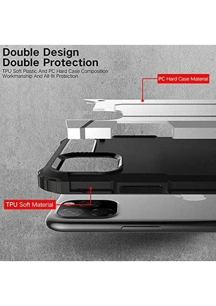 Apple Apple iPhone 11 Pro Max (6.5'') Için Kılıf Rugged Armor Mavi [Apple iPhone 11 Pro Max ile Uyumlu Kılıf - Mavi]